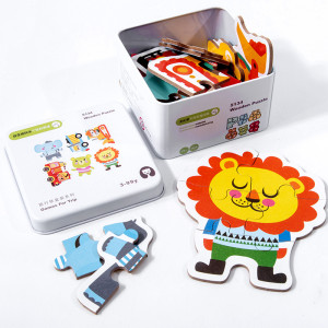 Joc seria Games for trip in cutie metalica, puzzle lemn 5134