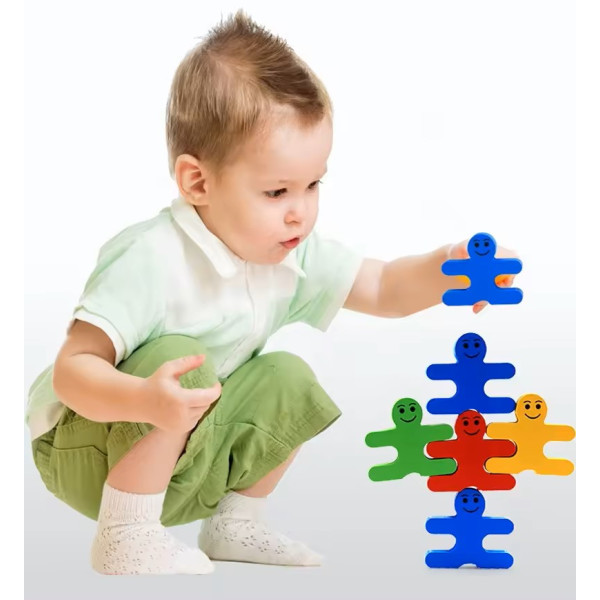 Joc Montessori - construcție figurine lemn - Balance