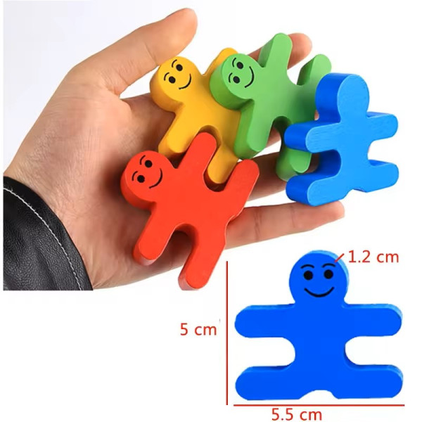 Joc Montessori - construcție figurine lemn - Balance