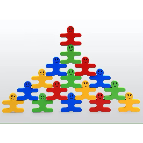 Joc Montessori - construcție figurine lemn - Balance