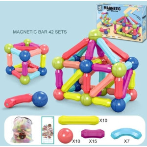 Joc construcție magnetic 3D - 42 piese