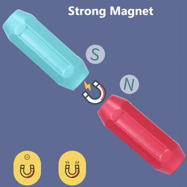 Joc construcție magnetic 3D - 64 piese