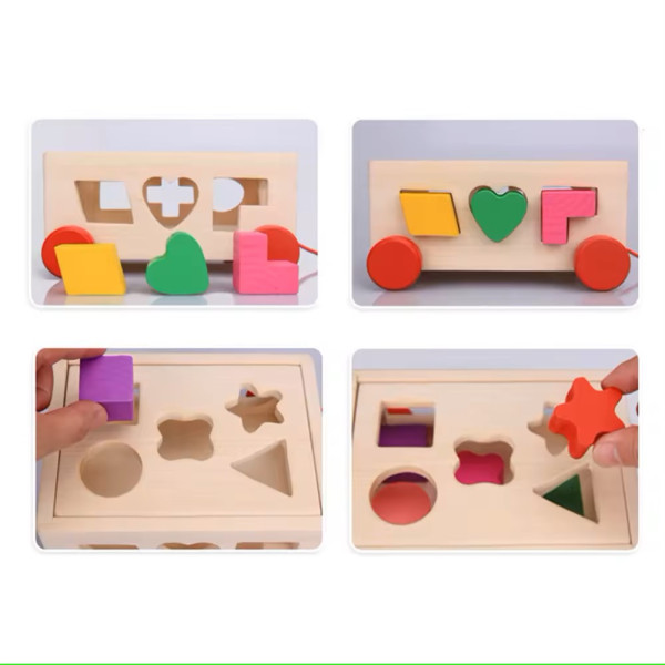 Joc Montessori - mașinuță sortare forme și culori 