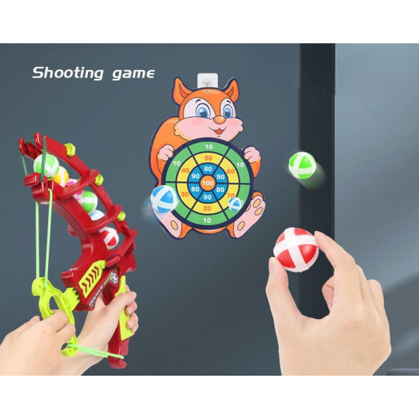 Joc interactiv tip darts cu arc, 5 bile cu scai si tinta Vulpe