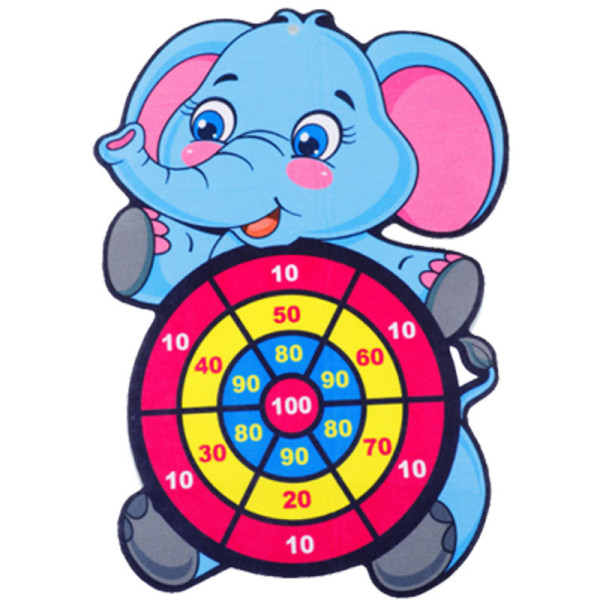 Joc interactiv tip darts cu arc, 5 bile cu scai si tinta Elefant