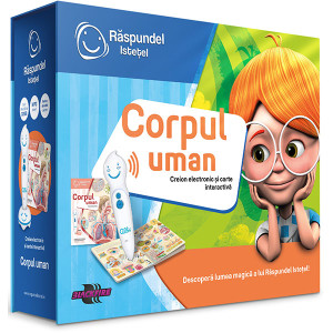 Pachet carte interactivă și creion RASPUNDEL ISTEȚEL: Corpul uman 