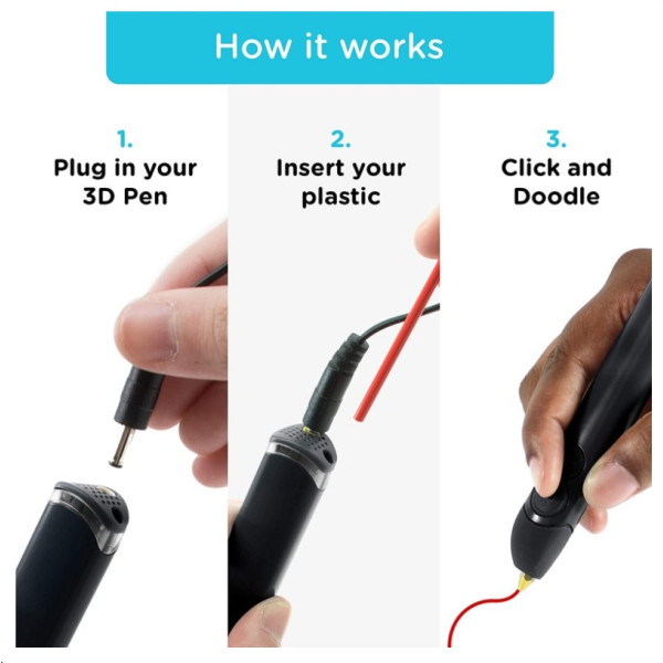 Creion 3D 3Doodler Create+ Essential Set, 3 seturi filamente