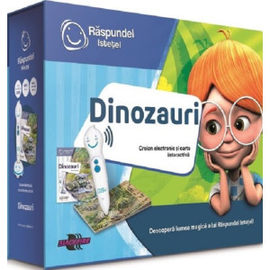 Pachet carte interactivă și creion RASPUNDEL ISTEȚEL: Dinozauri