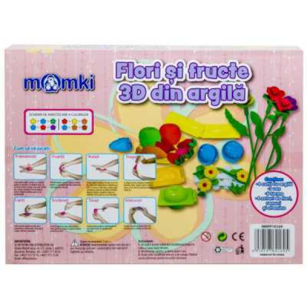 Joc creativ MomKi flori și fructe 3D din argilă