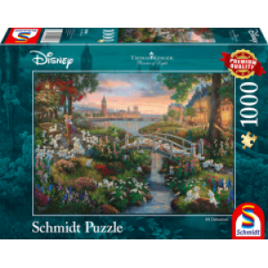Puzzle 1000 piese - Thomas Kinkade - Disney - 101 Dalmatians