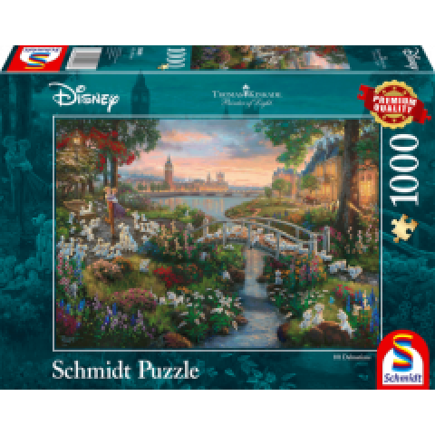 Puzzle 1000 piese - Thomas Kinkade - Disney - 101 Dalmatians