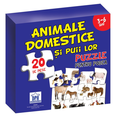 Puzzle pentru podea - Animale domestice - 3-6 Ani