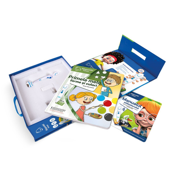 Pachet carte interactivă și creion RASPUNDEL ISTEȚEL: Primele mele forme si culori Pachet carte interactivă și creion RASPUNDEL ISTEȚEL: Primele mele forme si culori