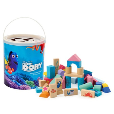 Set cuburi din lemn Momki, Finding Dory, 50 piese