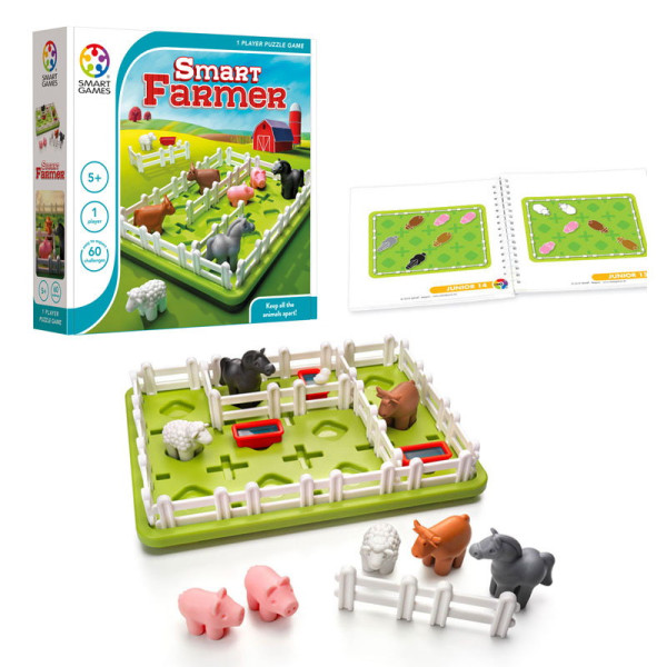 Smart Games - Smart Farmer, joc de logică cu 60 de provocari, 4+ ani, ediție internațională