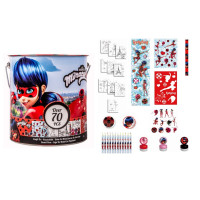 Set cadou pușculiță metalică XXL cu accesorii de colorat Miraculous Ladybug