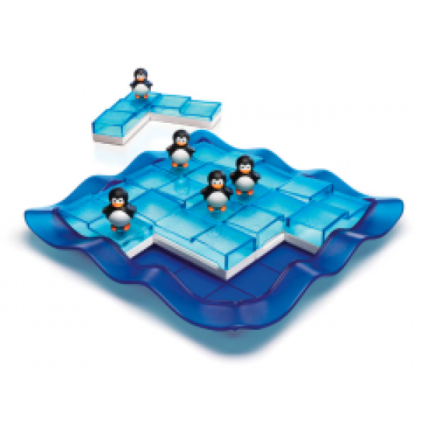 Smart Games - Penguins on Ice, joc de logică cu 100 de provocări, 6+ ani, ediție lb. Română