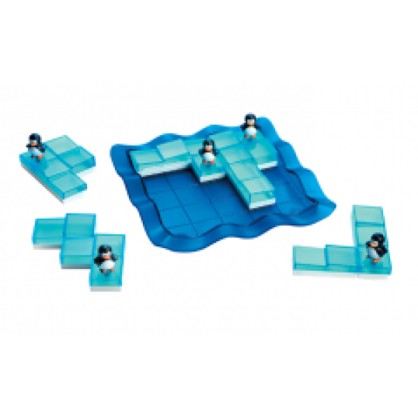 Smart Games - Penguins on Ice, joc de logică cu 100 de provocări, 6+ ani, ediție lb. Română