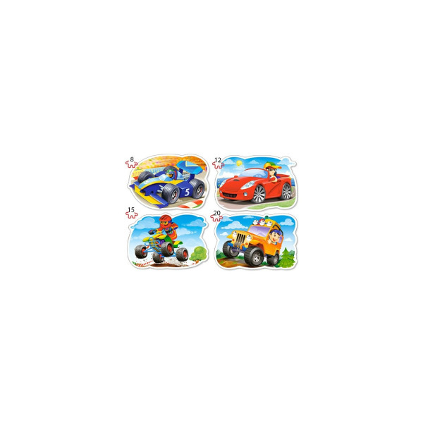 Puzzle 4 in 1 Castorland - Ride for Fun, 8/12/15/20 piese