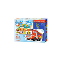 Puzzle Castorland 2 in 1 Contur - Fire Brigade, 9/15 Piese