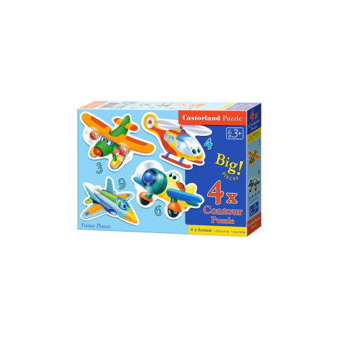 Puzzle Castorland 4 in 1 - Funny Planes, 3/4/6/9 Piese