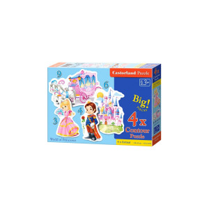 Puzzle Castorland 4 in 1 - World Of Princesses, 3/4/6/9 Piese