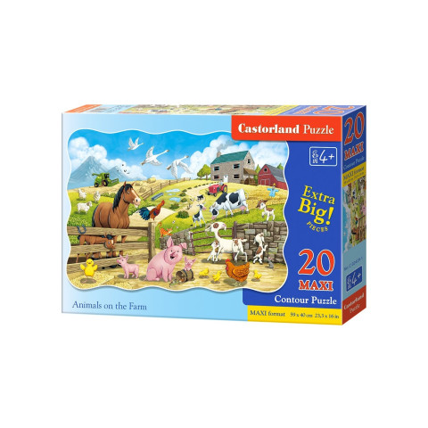 Puzzle Castorland - Farm Animals, 20 piese XXL