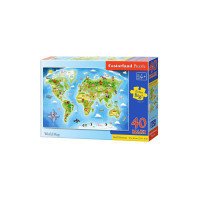 Puzzle Castorland Maxi - World Map, 40 Piese