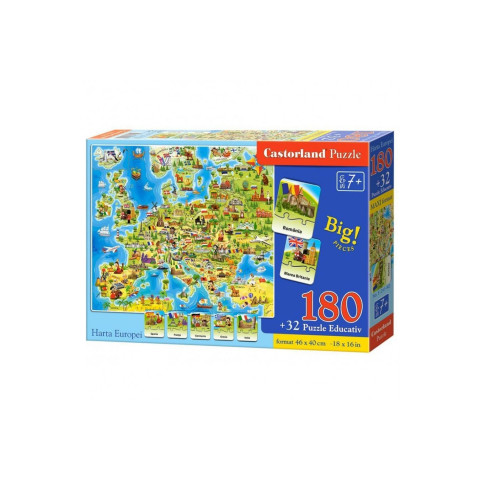 Puzzle educativ Castorland - Harta Europei, 180 piese
