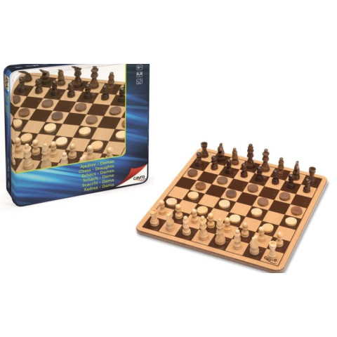 Joc De Șah Și Dame În Cutie Metalică Cayro