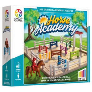 Smart Games - Horse Academy, joc de logică cu 80 de provocări, 7+ ani, ediție lb. Română