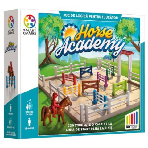 Smart Games - Horse Academy, joc de logică cu 80 de provocări, 7+ ani, ediție lb. Română