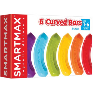 Joc magnetic Smart Max, XT-Box of 6 curved bars, set cu 6 piese curbate, Smart Games