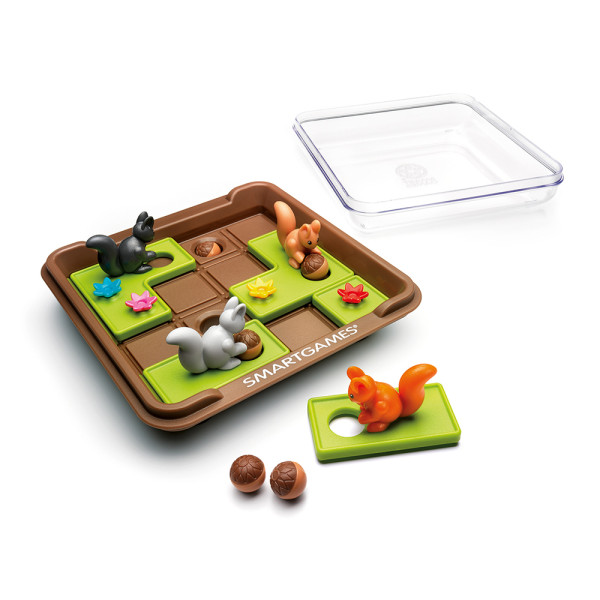Smart Games - Squirrels Go Nuts! joc de logică cu 80 de provocări, 6+ ani, ediție lb. Română