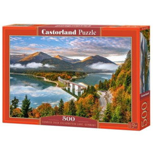 Puzzle Castorland Sunrise Over Sylvenstein Lake Germany, 500 piese