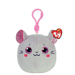 Pluș Breloc Ty Squishy Beanies – Soricel Catnip, 8.5 cm