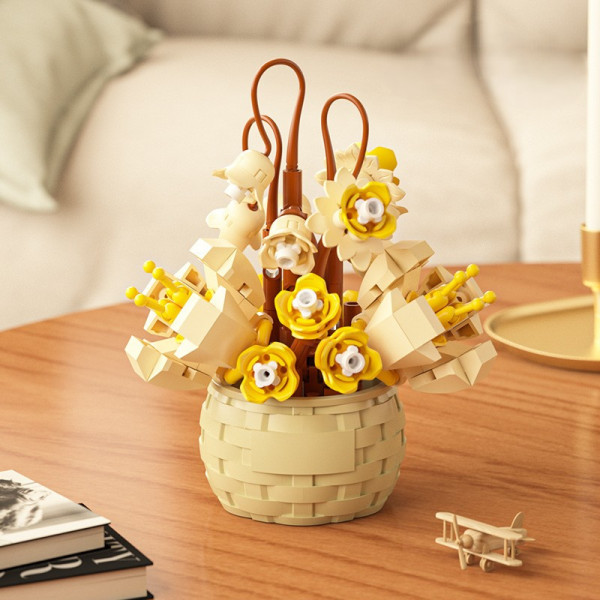 Set creativ constructie ghiveci flori