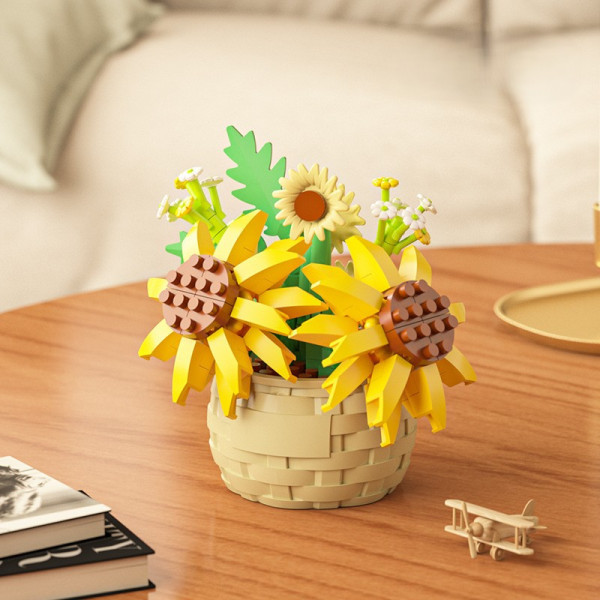Set creativ constructie ghiveci flori