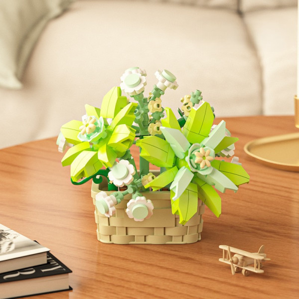 Set creativ constructie ghiveci flori