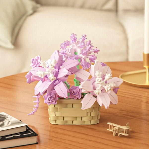 Set creativ constructie ghiveci flori