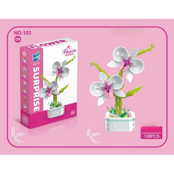 Set creativ constructie flori in ghiveci