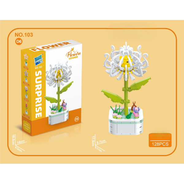 Set creativ constructie flori in ghiveci