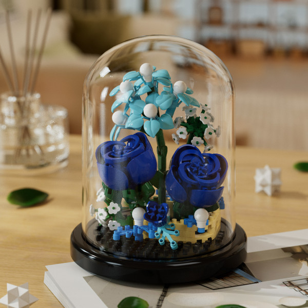 Set creativ constructie Flori cu capac sticla