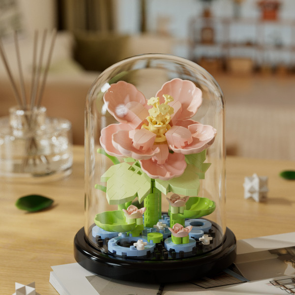Set creativ constructie Flori cu capac sticla