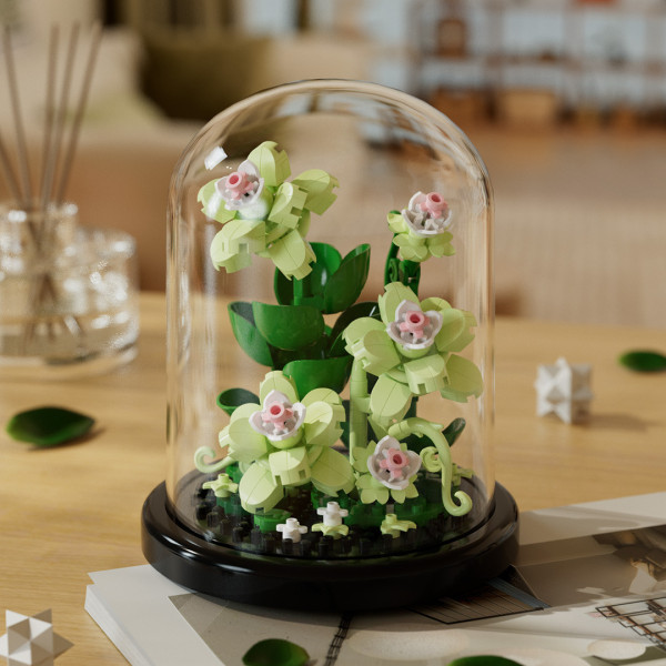 Set creativ constructie Flori cu capac sticla