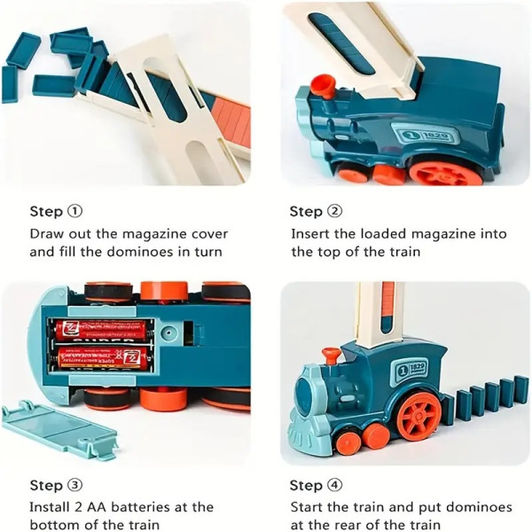 Joc domino cu locomotiva electrica