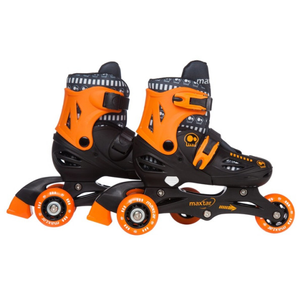 Role Maxtar, cu protecții si cască, 26-29, negru, pentru copii