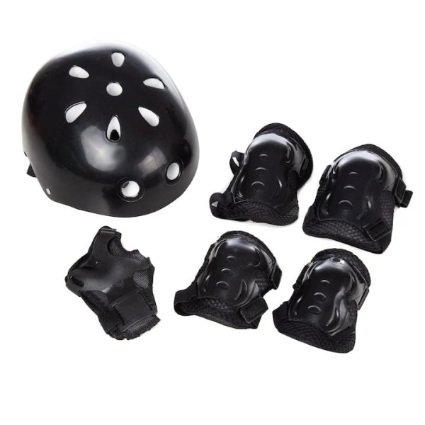 Role Maxtar, cu protecții si cască, 26-29, negru, pentru copii