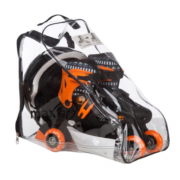 Role Maxtar, cu protecții si cască, 26-29, negru, pentru copii