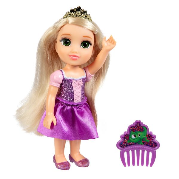 Disney Princess - Papușă cu sclipici și pieptene, 15 cm, diverse personaje Disney Princess - Papușă cu sclipici și pieptene, 15 cm, diverse personaje